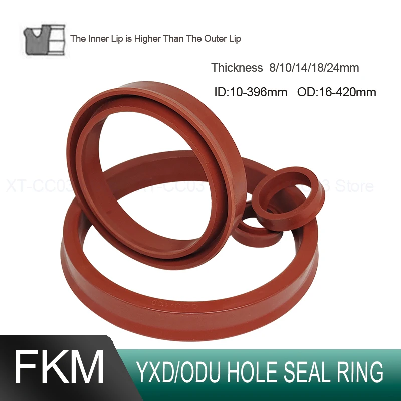 ID 10-396 мм FKM Уплотнительное кольцо с фторкаучуком Пневматическое уплотнение поршня Гидравлическое OD16-420 мм ODU/YXD Гидравлическое уплотнительное кольцо Поршневой стержень