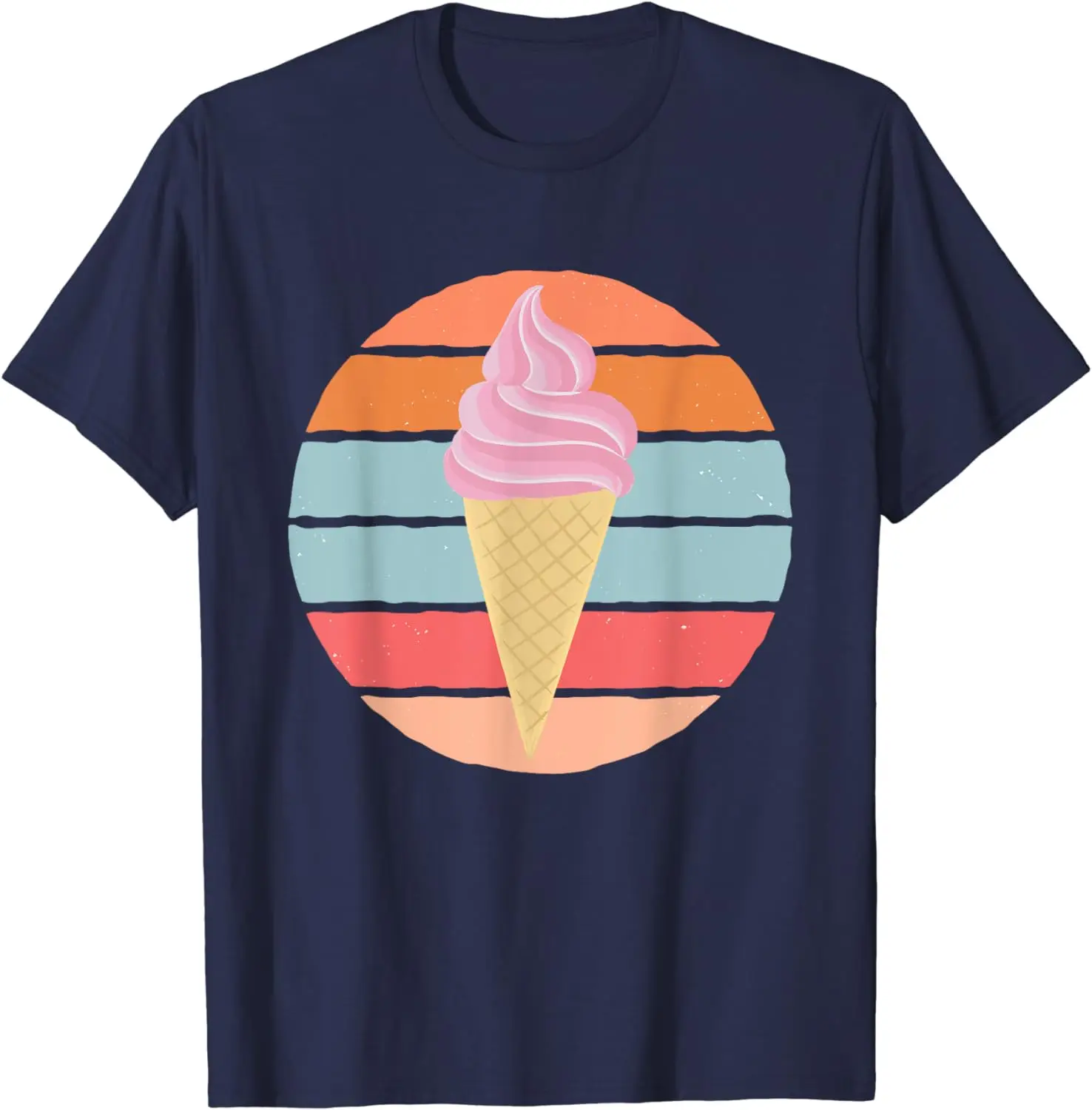 2024 New Retro Ice Cream Cone Summer Dessert Sherbet Lover T-shirt