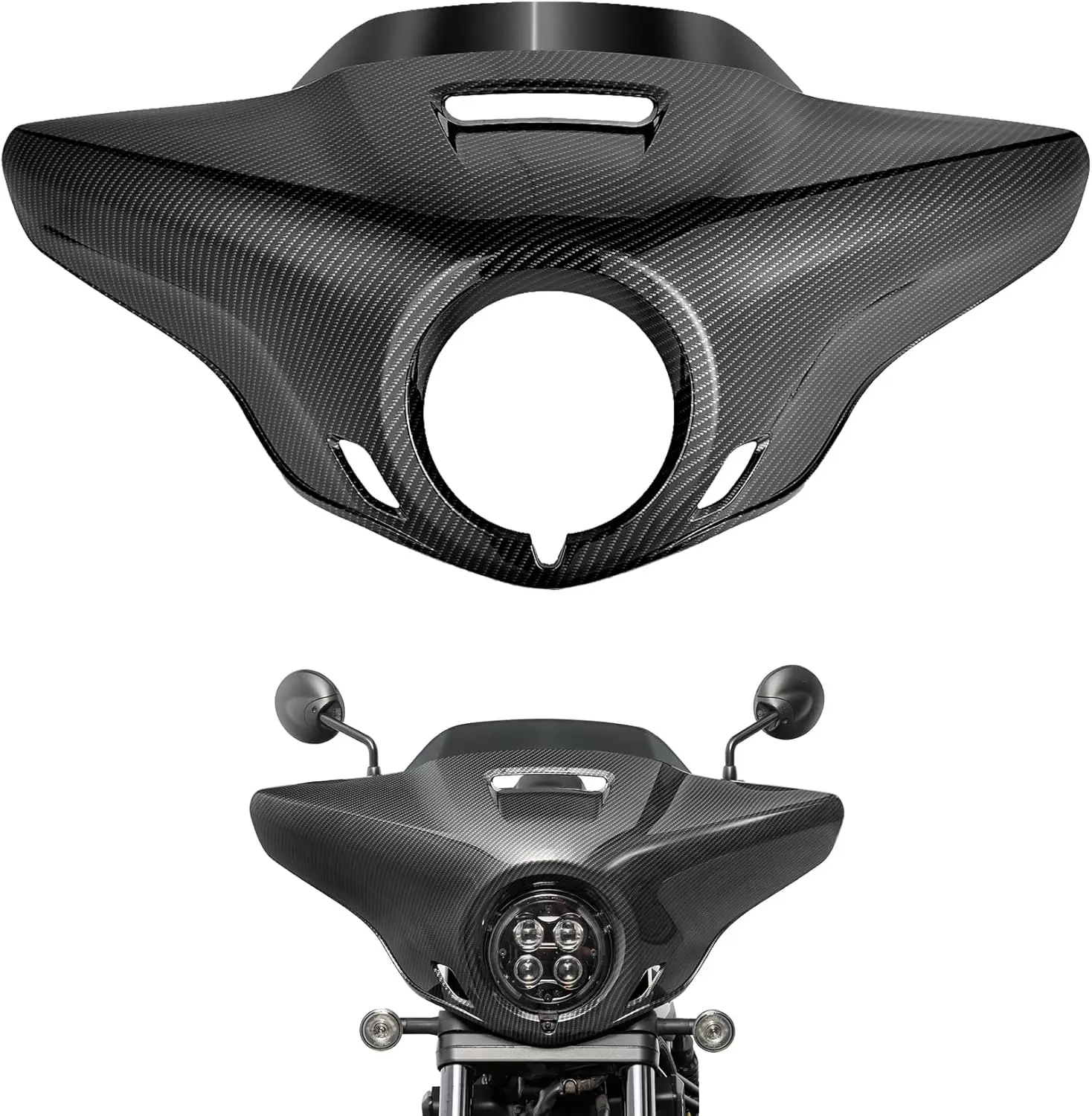 

Motorcycle Front Headlight Fairing Cowl with Dark Smoke Windshield Deflector Windscreen Visor Compatible with Rebel 1100 2021 20