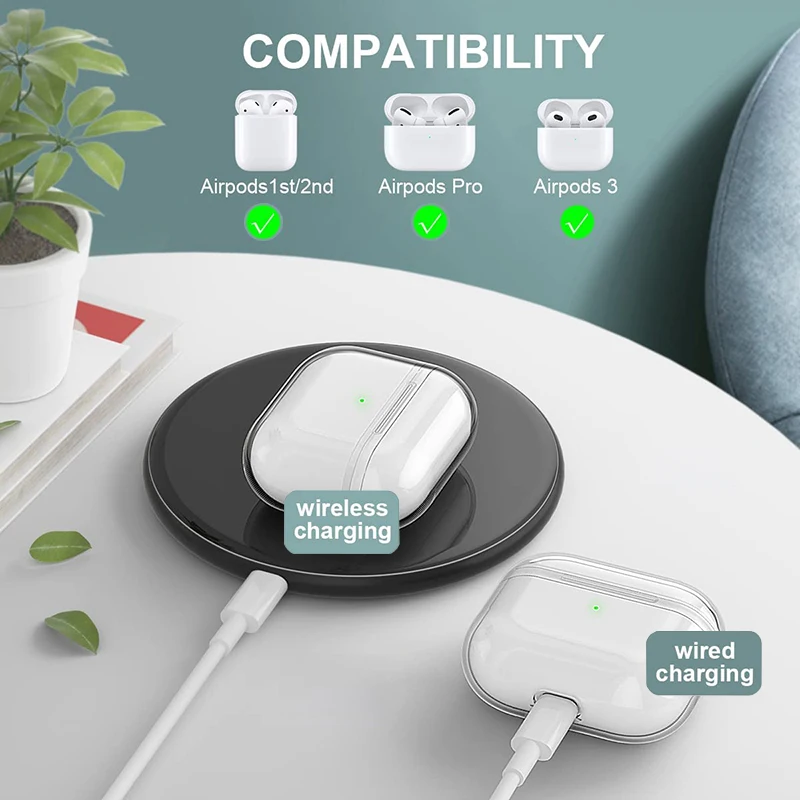 Tpu duro protetor capa para airpods 3 airpod 1/2 para vagens de ar pro sem fio fone ouvido casos pc caixa transparente