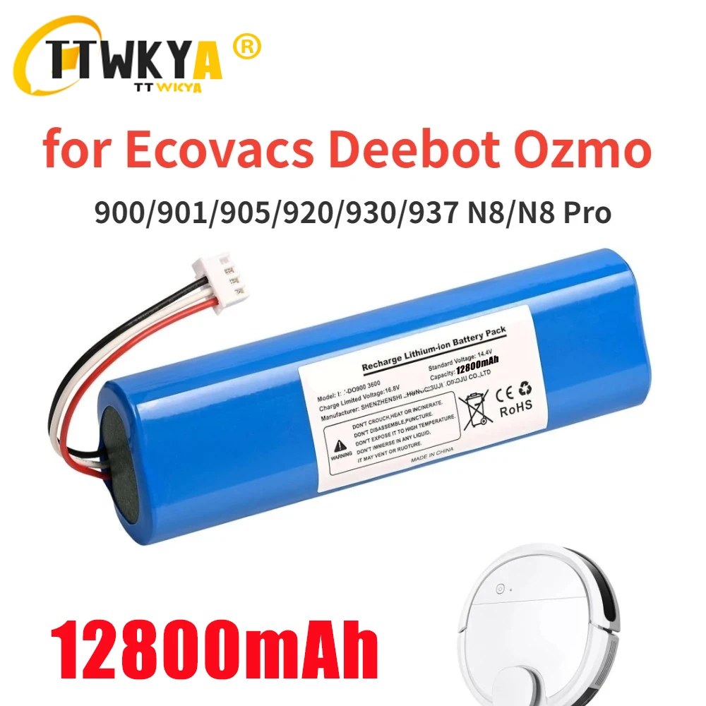 

Replacement Battery 6800mAh for Ecovacs Deebot Ozmo 900,901,905,920,930,937,N8,N8 Pro Li-ION 14.4V Robot Vacuum Cleaner Battery