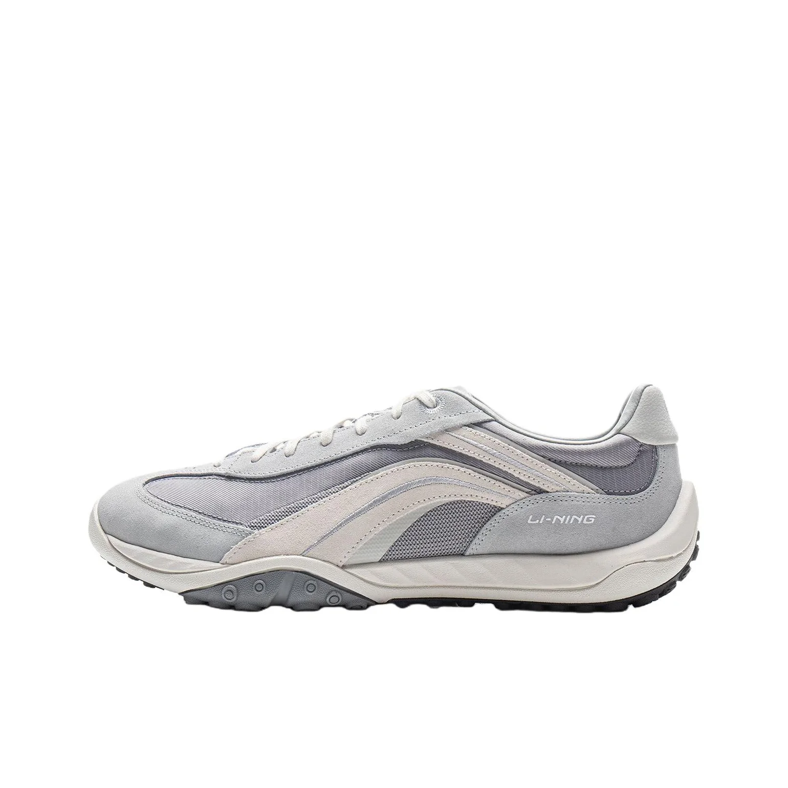 Li Ning Film Stream Cushioning Abrasion Resistant Balance Lightweight Rebound Low top Casual Shoes Unisex Gray White AGLV096-3