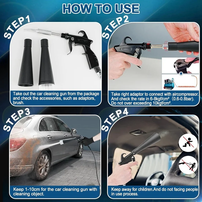 Detailing Car Cleaning Tool Interior Dryer Air Blow Tool, High Pressure Blower, Car Detailing Tools