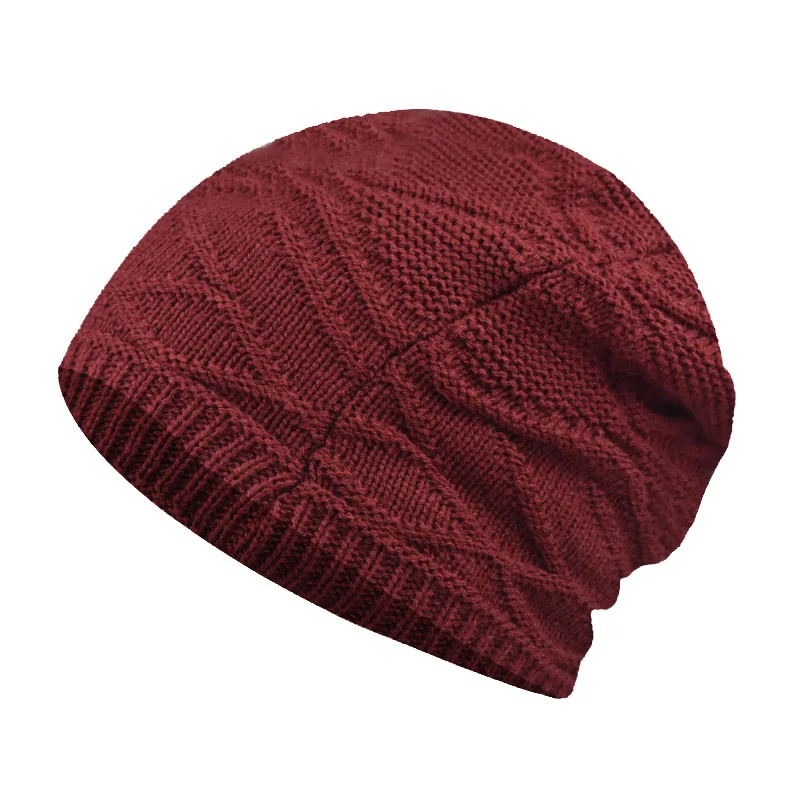 

Winter Beanie Cap for Men Knitted Warm Fleece Hat Outdoor Casual Skullies Hat Fashion Solid Color Thick Beanie Unisex