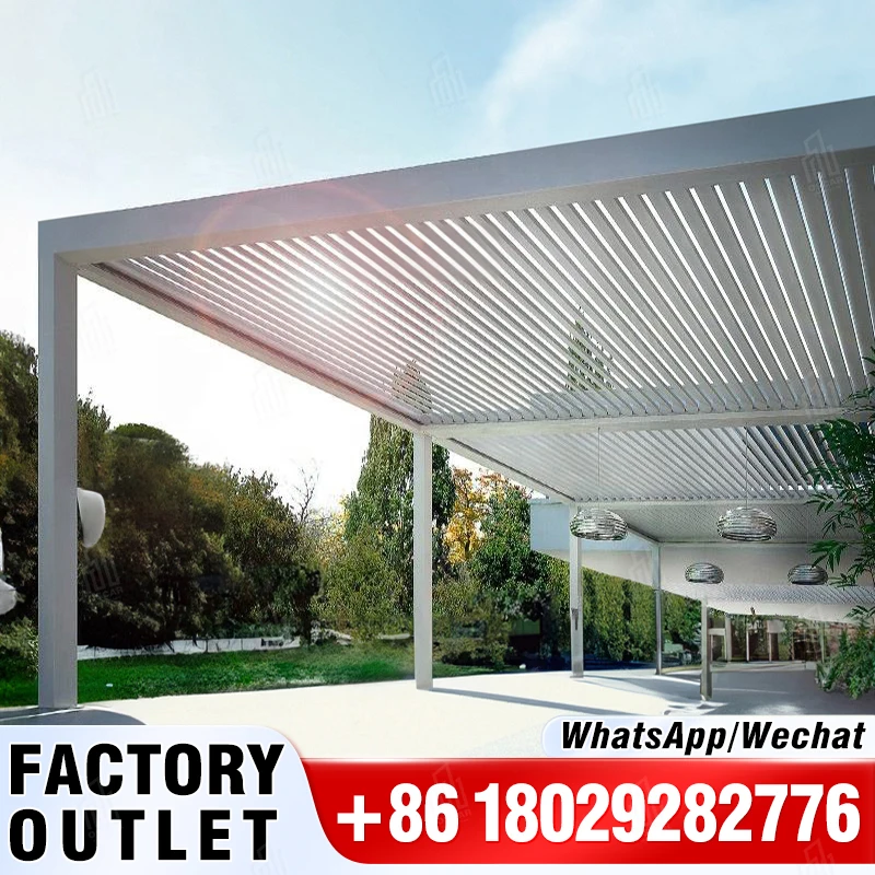 High Quality Aluminium Louver Pergola Modern Outdoor Car Parking Bioclimatica 4 X 4 Baivilla Louvre Windows Shades Carport Alu G