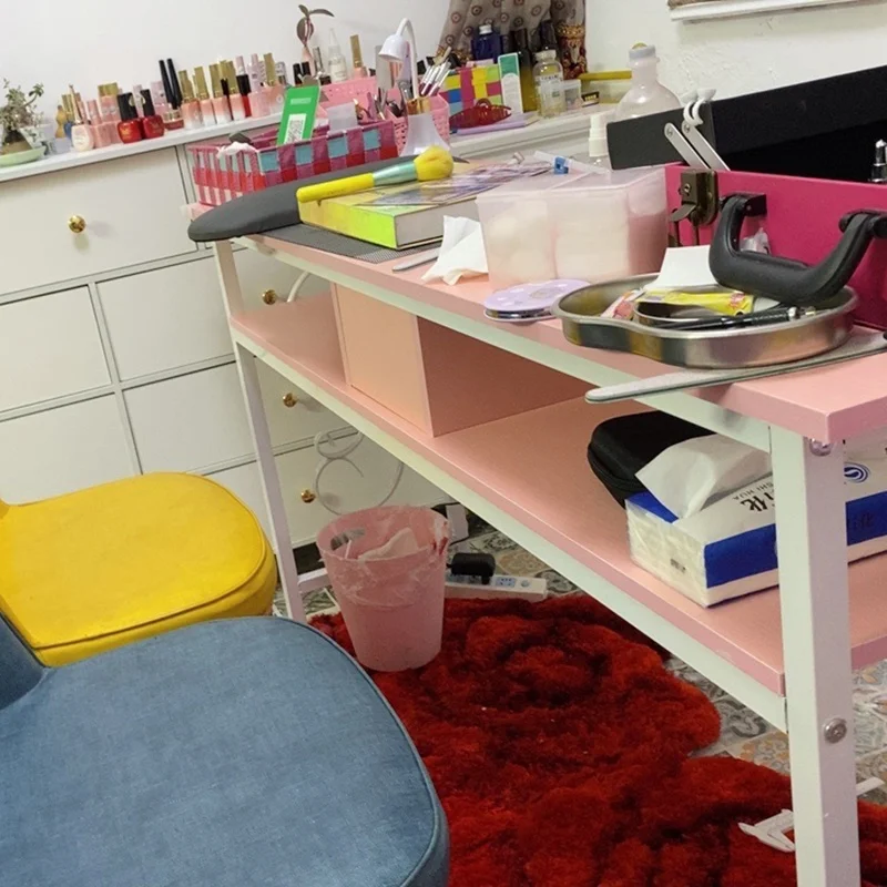 Nordic Wrought Iron Nail Tables for Commercial Furniture Nail Station Economical Creative Simplicity Beautician Table Chair Set