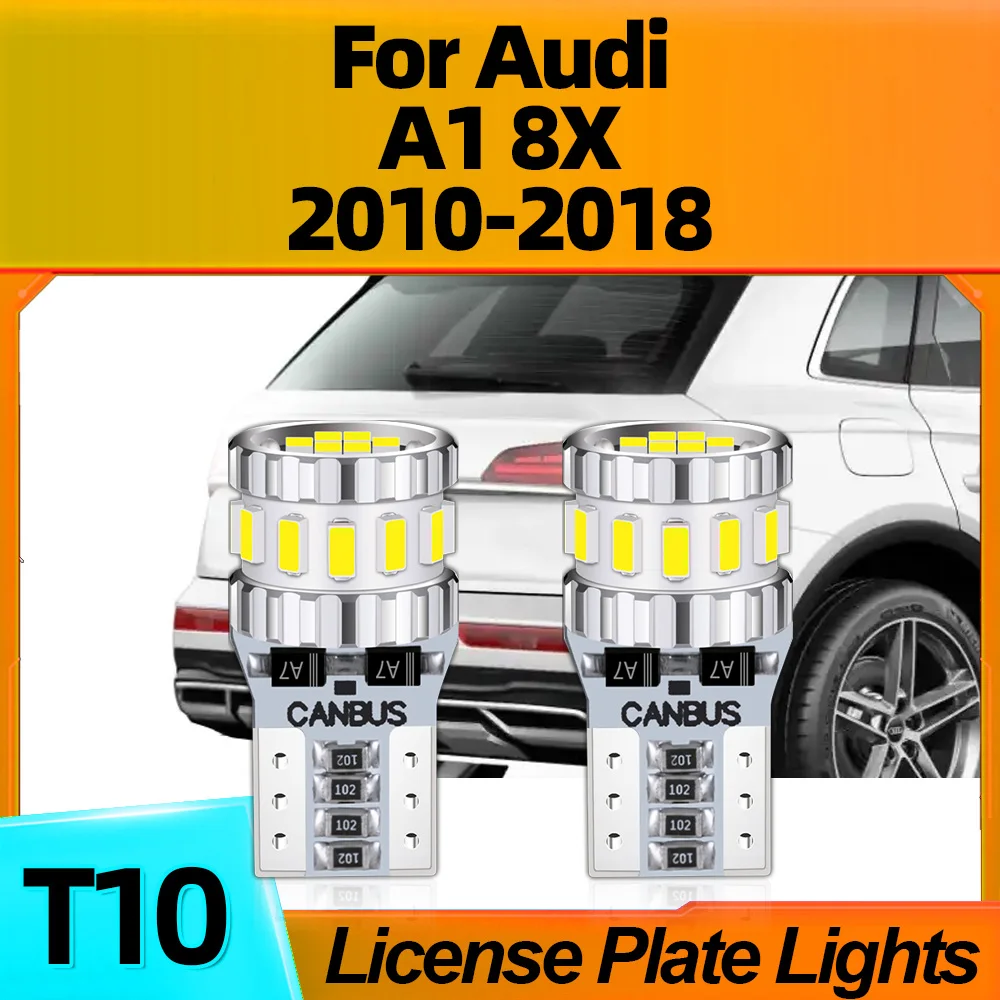 

2Pcs High Quality LED License Plate Lights Lamps T10 W5W 12V 6000K For Audi A1 8X 2010 2011 2012 2013 2014 2015 2016 2017 2018