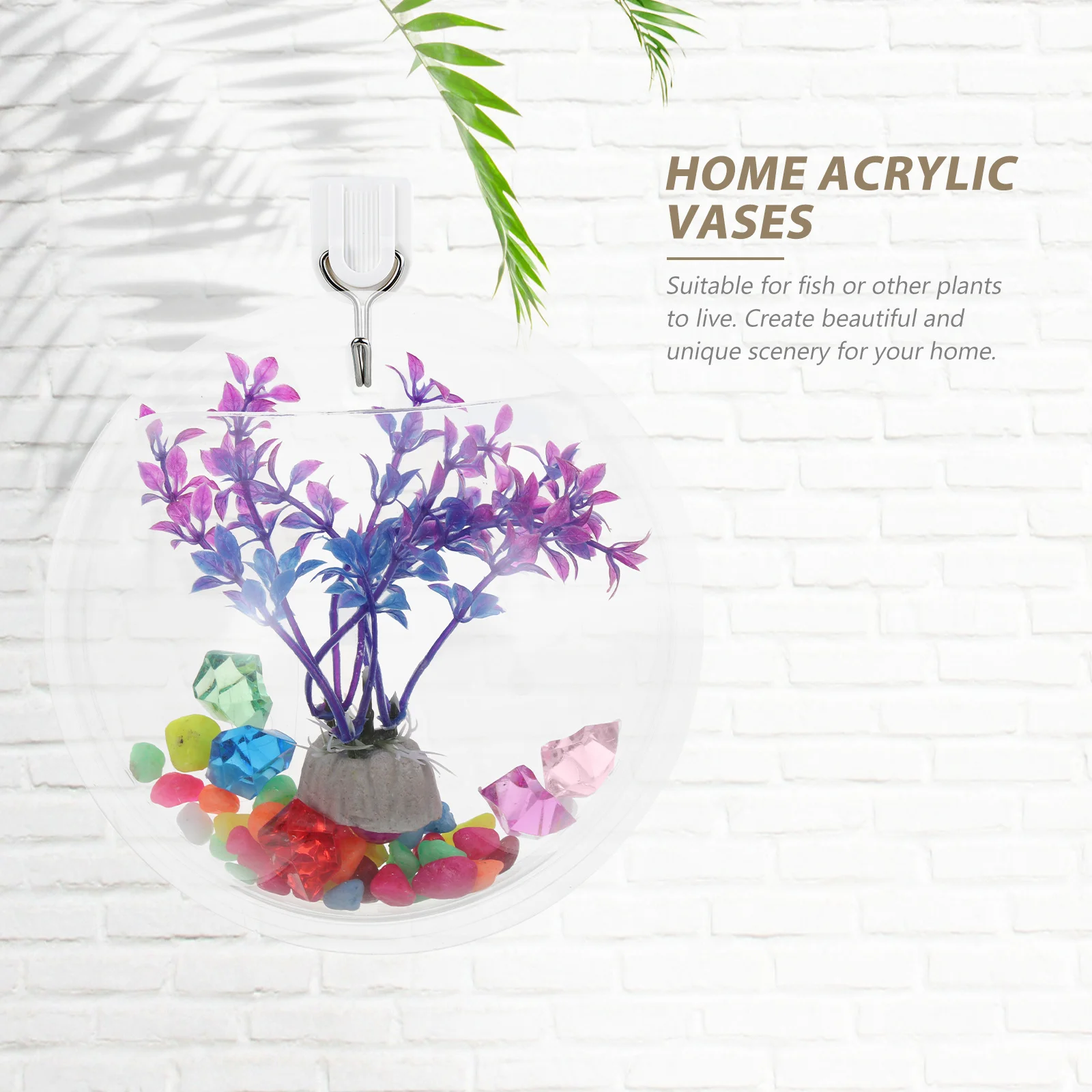 

15cm Diameter Transparent Acrylic Wall Mounted Fish Tank Aquarium Home Decor Space Saving Sturdy Strong Clear View