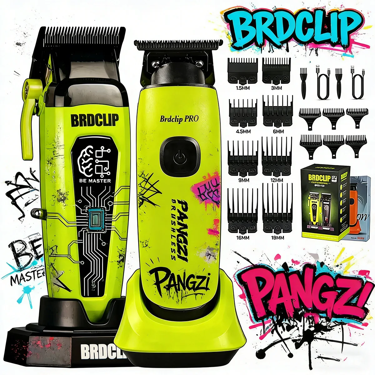 

BRDCLIP 106-729 Professional 7500RPM Hair Clipper Set 8000RPM Brushless Motor Men' Hair Trimmer Barber DLC Blade Haircut Machine