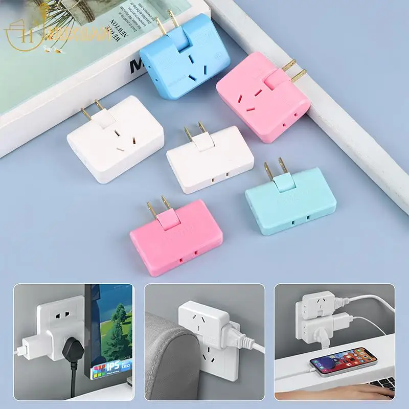 3 In 1 Extension US Plug Electrical Adapter 180 Degree Rotation Socket Converter 2500W Mobile Phone Charging Converter Socket