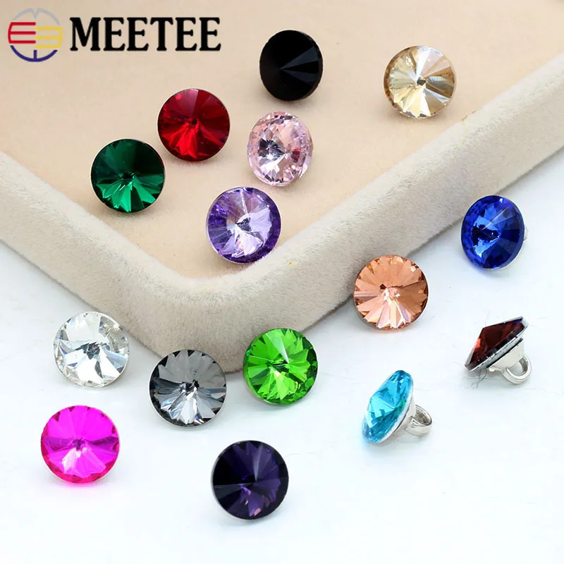 20/50mm 9mm Glass Drill Clothes Button Collar Round Clasp Shirt Shank Buttons DIY for Clothing Decorative Sewing Accessories