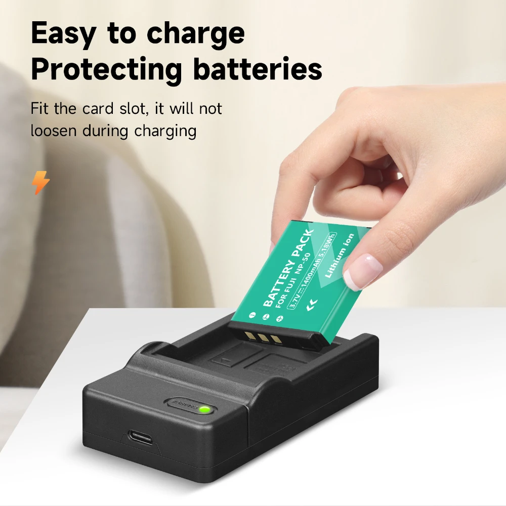 Baterai NP-50 Np 50 untuk Baterai Kamera Fujifilm + Pengisi Daya Cepat LED untuk XF1 X10 X20 FinePix XP100 FinePix REAL 3D W3
