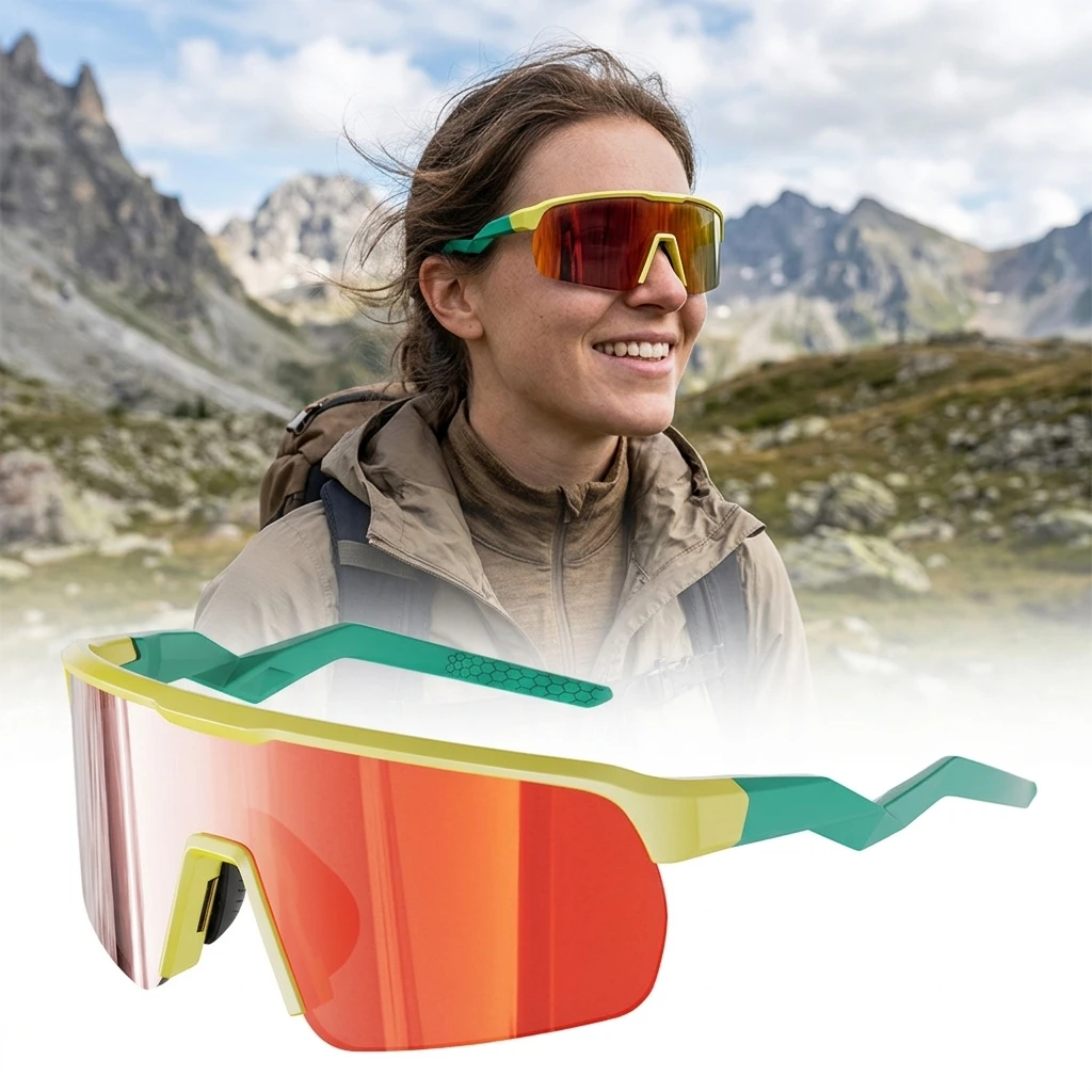 

TR90 Cycling Sunglasses Lightning Temple Sports Eyewear UV400 Outdoor Mountain Bike Riding Goggles Men Women