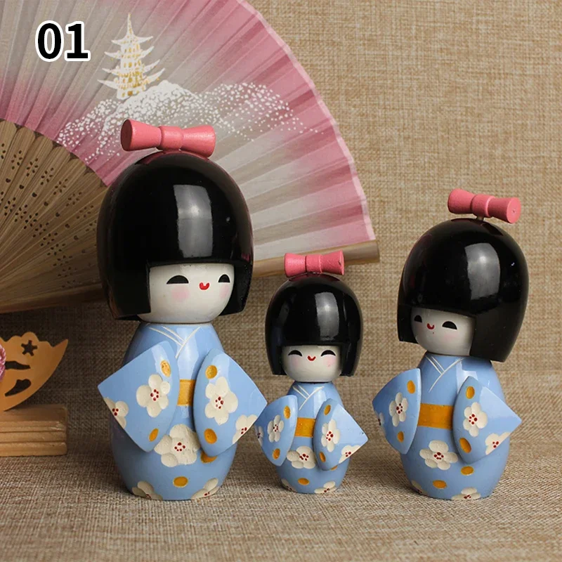 3 uds japonés  marioneta Kimono Sakura muñeca artesanías cocina Sushi restaurante decoración ornamento Kimono muñeca figur