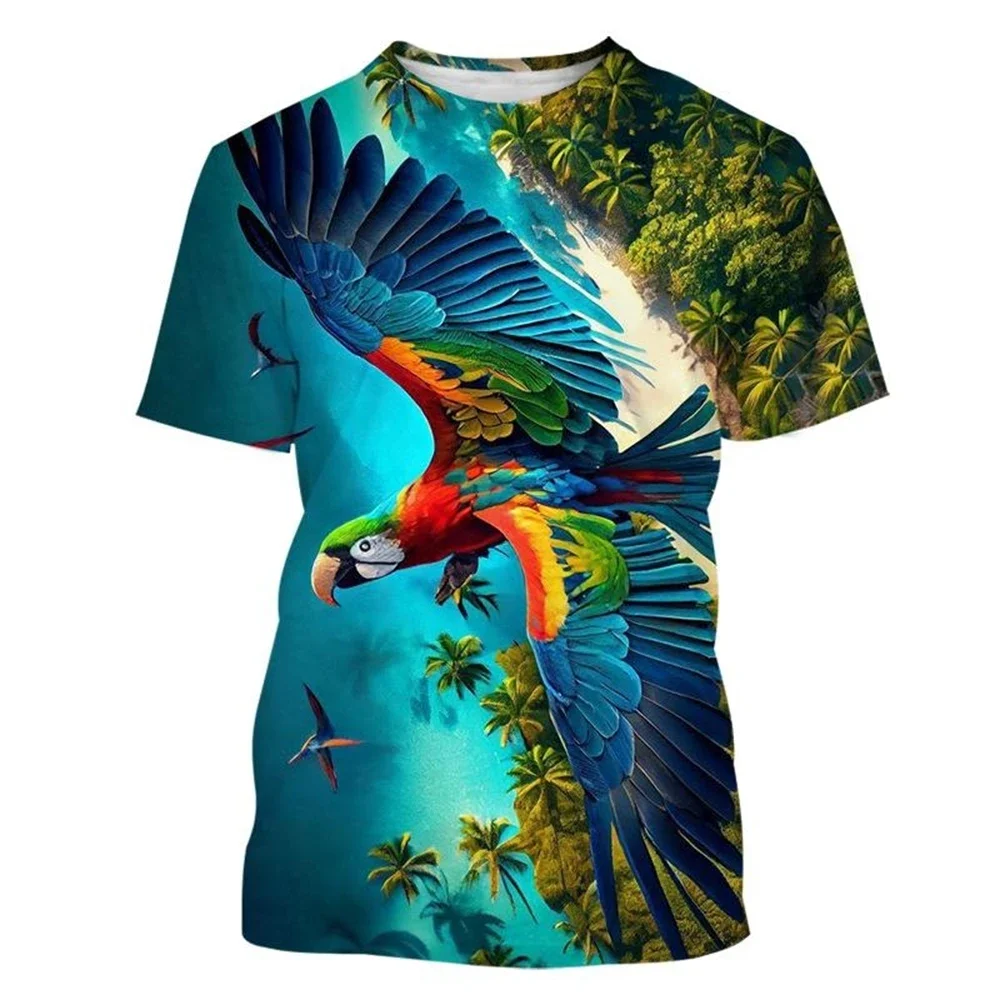 Parrot 3d Printed T-Shirt Men\'s Woemen\'s Fashion Casual Cool T-Shirt Funny Summer Short Sleeve Tops New Unisex Kids T shirt