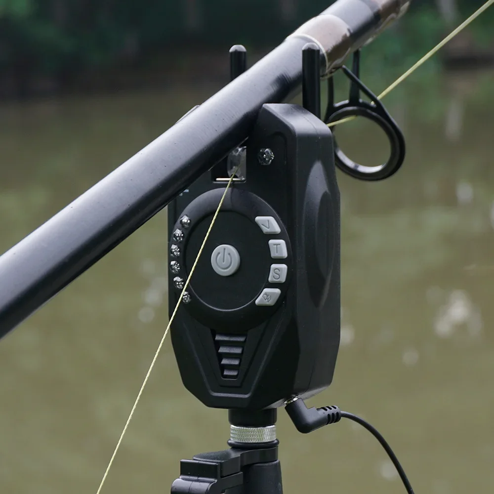 Hirisi Kabelloses Karpfenangel-Bissalarmsystem, Wasserdichter LED-Bissmelder mit Einstellbarer Lautstärke und Empfindlichkeit SD11 – Detail 6