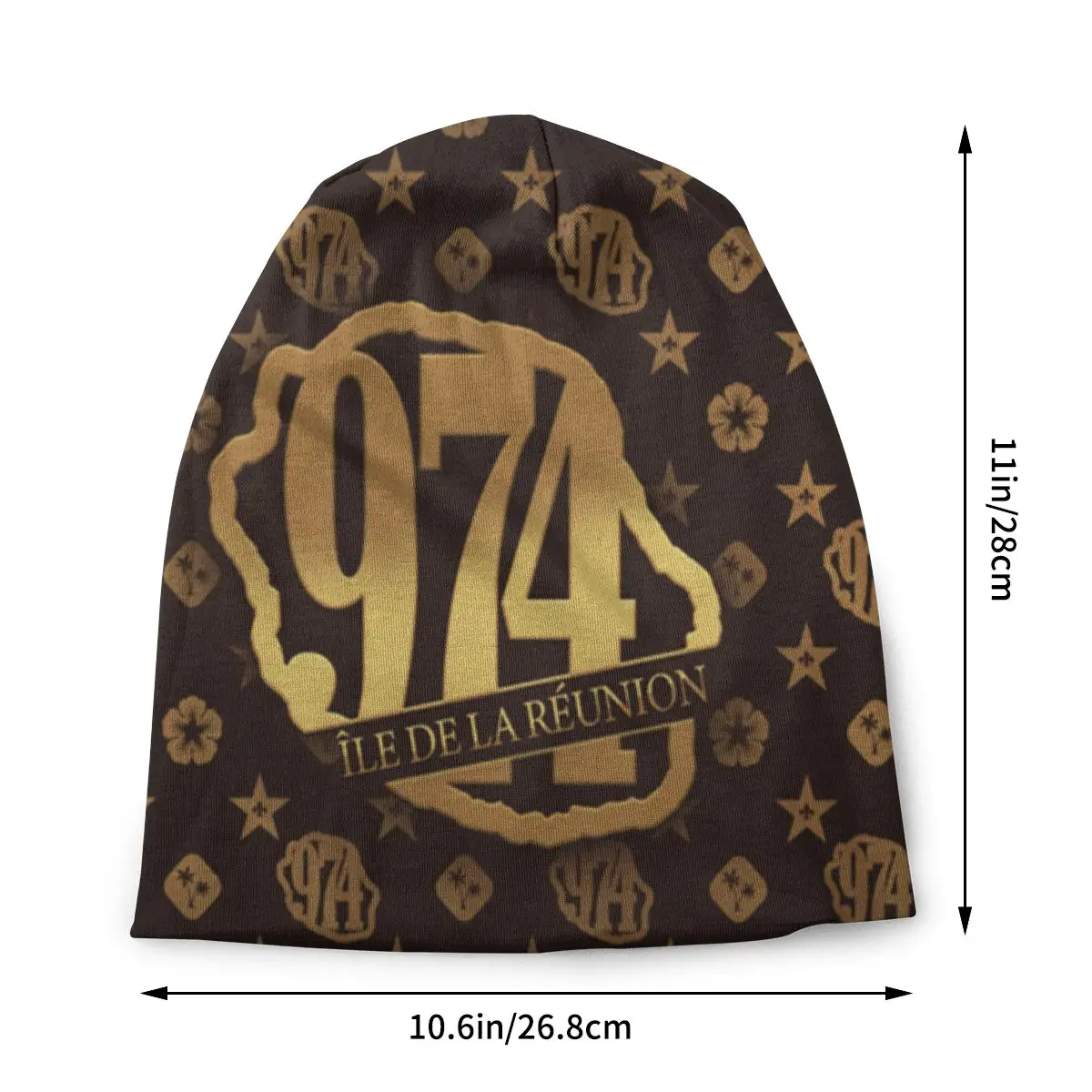 Custom 974 Reunion Island Skullies Beanies Caps Men Women Unisex Winter Warm Knitting Hat Ile De La Reunion Flag Bonnet Hats