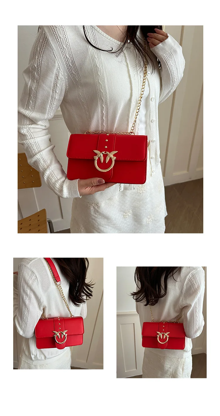 Internet Celebritynew Koreanische Umhängetasche mit Kettengurt, modische, vielseitige kleine quadratische Tasche für Damen – Detail 6