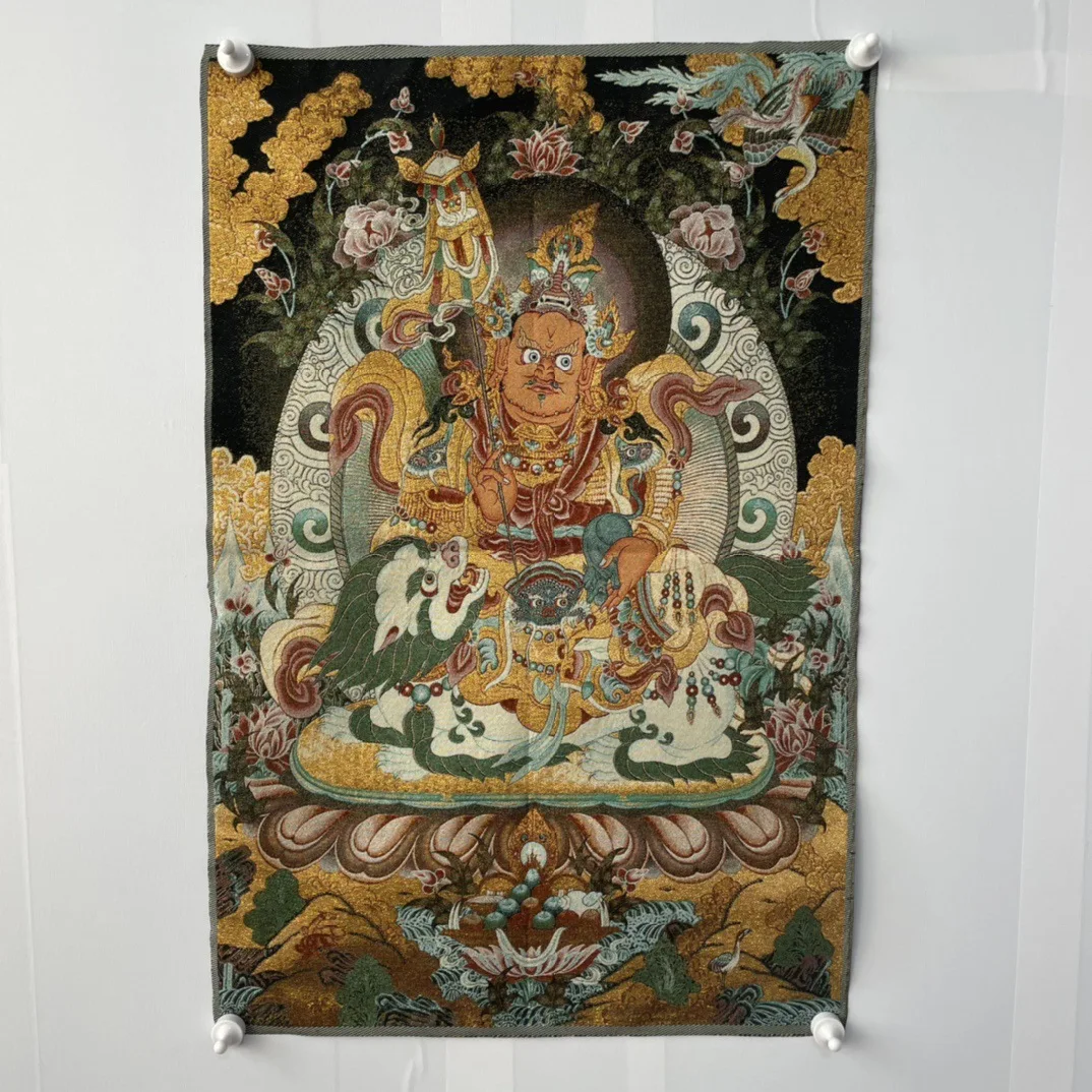 Antique Tibetan Thangka Buddha Statue Nepalese Portrait Weaving Splendid Tangka Embroidery Silk Embroidery