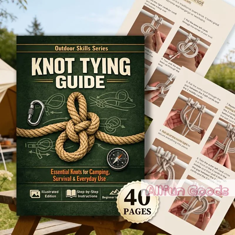 Knot Tying Guide Book: Essential Knots For Camping Survival - Step-by-Step Illustrated Instructions For Beginners To Advanced