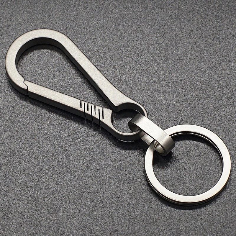 Hot Sale Titanium Alloy Colorfast Keychain Personalized Creative Waist Mounted Key Ring Spring Free Design Gifts For Boyfriend