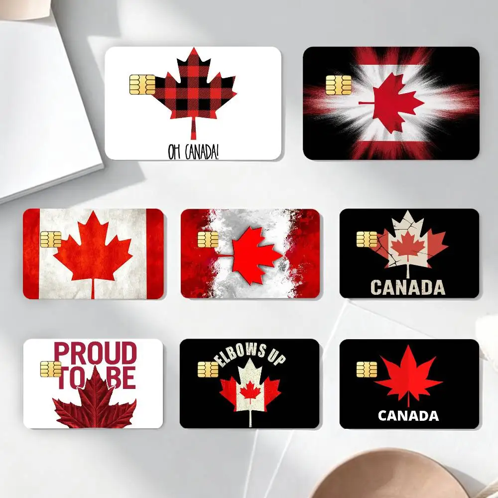 

Maple leaf Canada Flag Sticker Decoration Creative Bank Card Bus Metro Waterproof Sticker