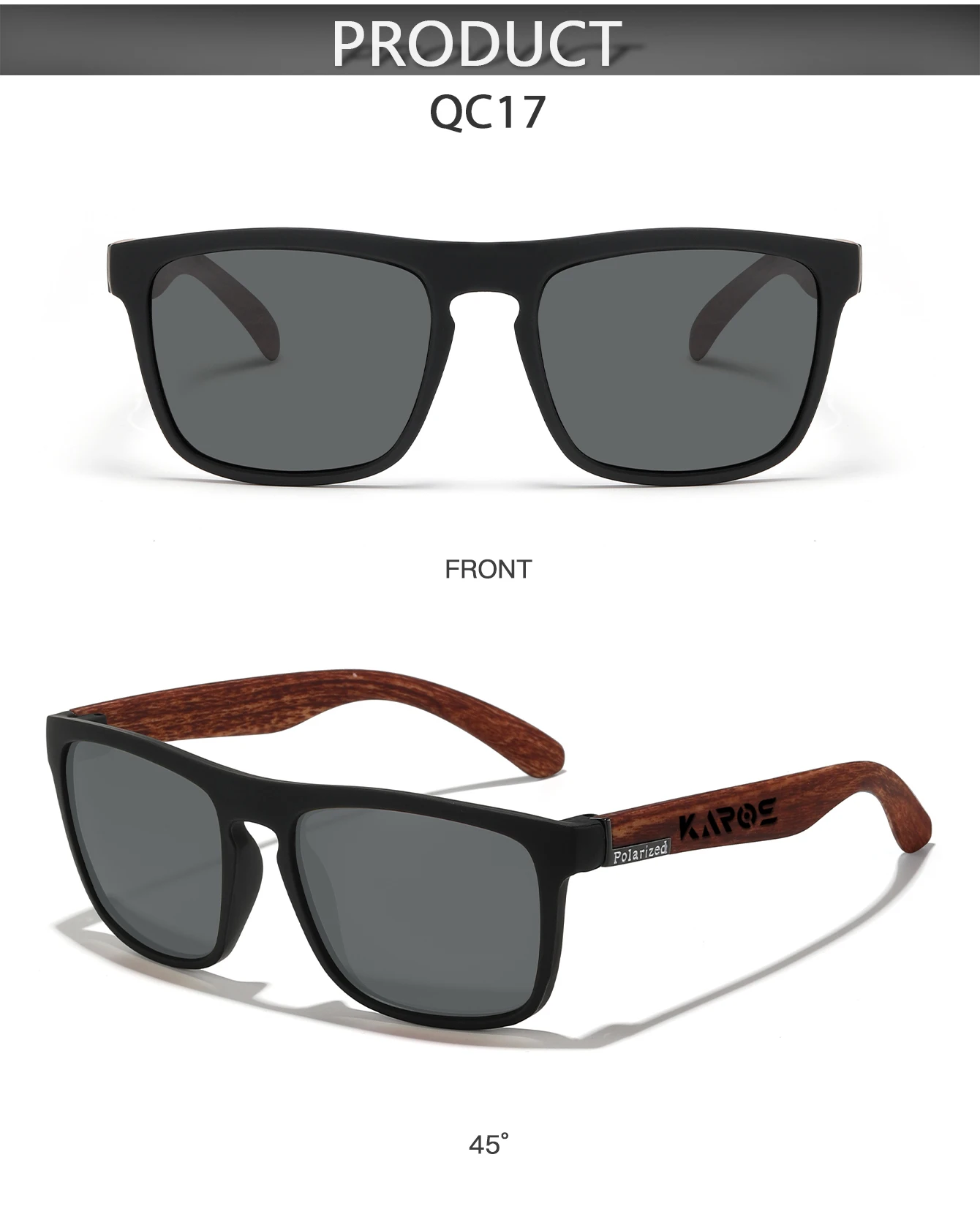 KAROS Polarisierte Sonnenbrille, Unisex, blendfreie Fahrbrille, Outdoor-Sport, Angeln, Radfahren, Reisen, Strand, UV400-Brille – Detail 8