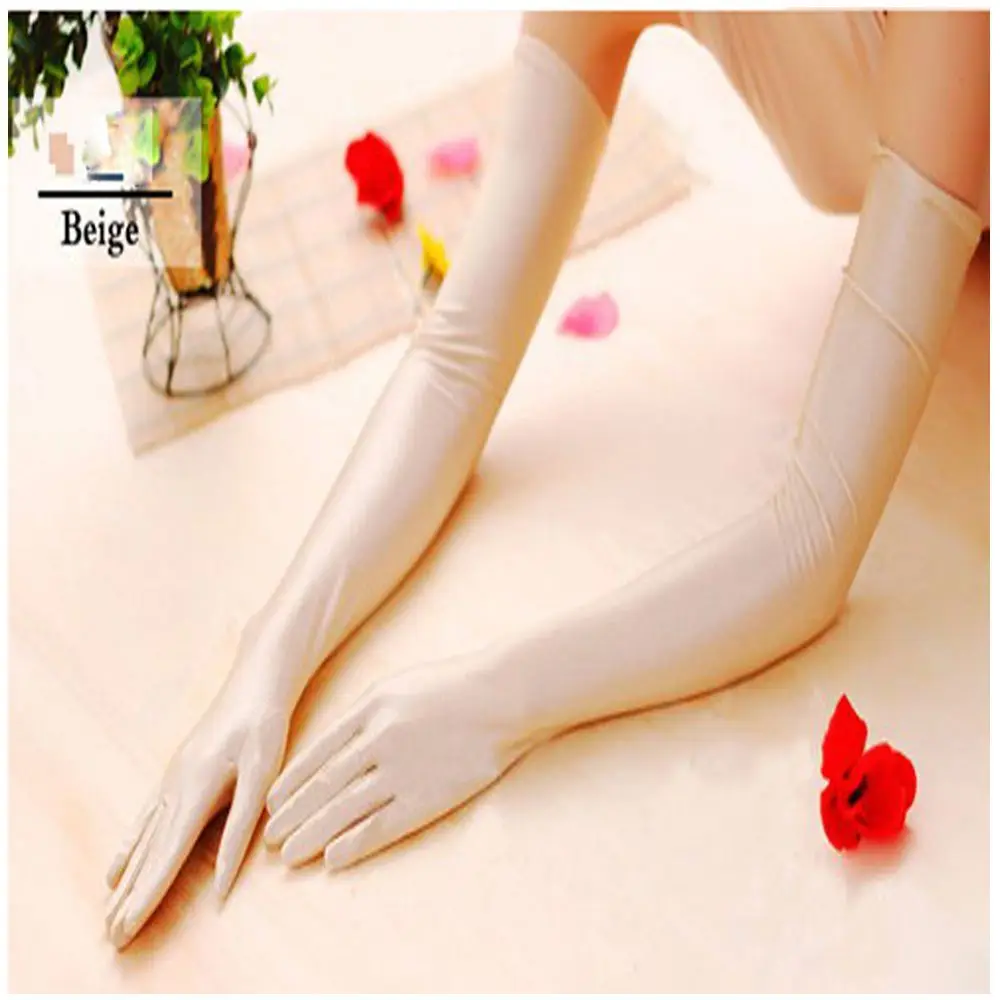 Lady Opera Evening Party Bridal Prom Costume Satin Long Gloves