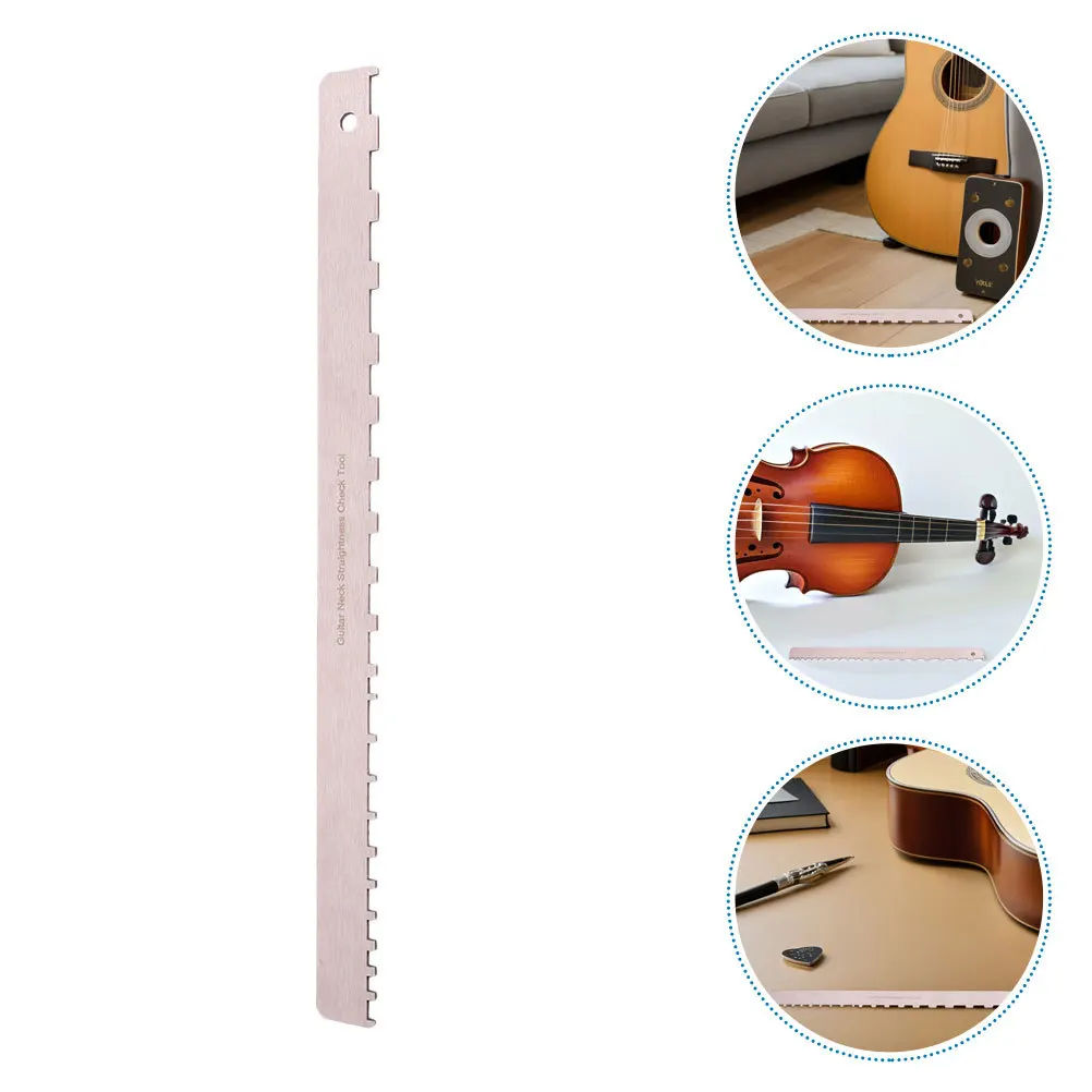

2pcs Guitar Accessories Stainless Steel Notched Neck Ruler For Bass Guitar Fretboard Measurement Luthier Tool Neck Leveling
