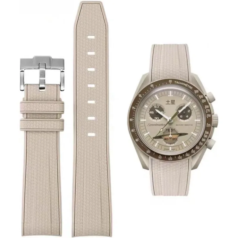 20mm Diving Strap for Omega X Swatch Joint MoonSwatch Men Women Arc Curved End TPU Rubber Bracelet for Rolex Watch Band Tools
