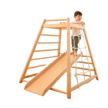 Indoor Playground Gym for Toddlers and Kids  Multifunctional Play Set Swing, Ladder Climber, Slide, Rock Climbing