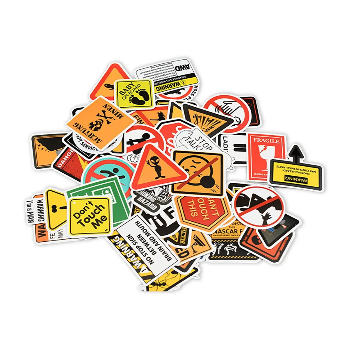 50/100pcs Cartoon Warning Stickers Danger Banning Skateboard Guitar Laptop Motorcycle Car Classic Toy Cool Decals Sticker