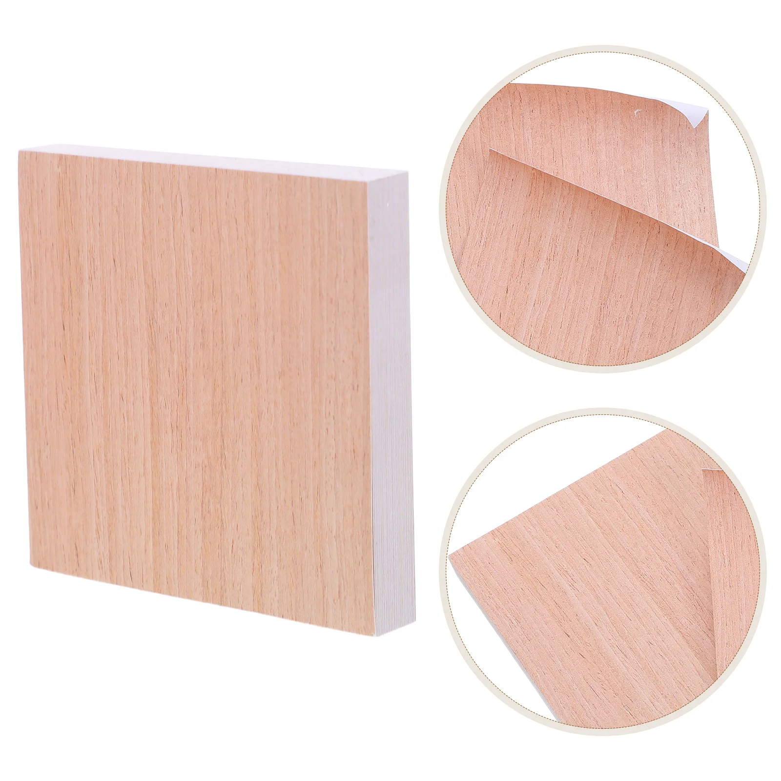 

100 Sheets Wood Grain Sticky Office Supplies Note Pads Removable Memo Stickers Paper Reminders Post Mini