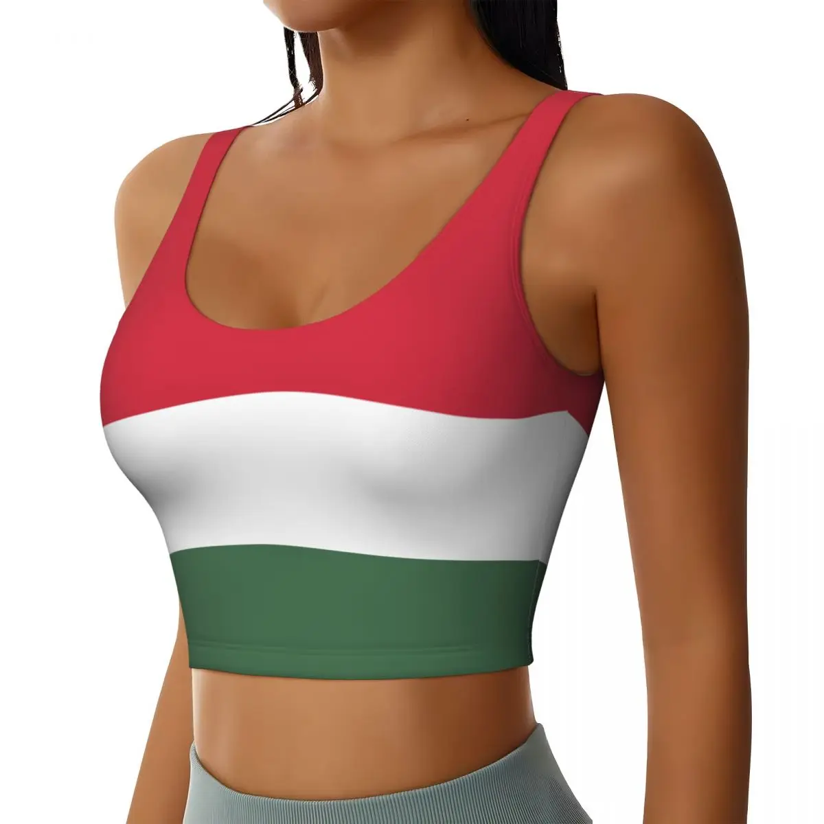 Women Sexy Sports Vest Hungary Flag Female Streetwear Sport Lingerie Tee Crop Top