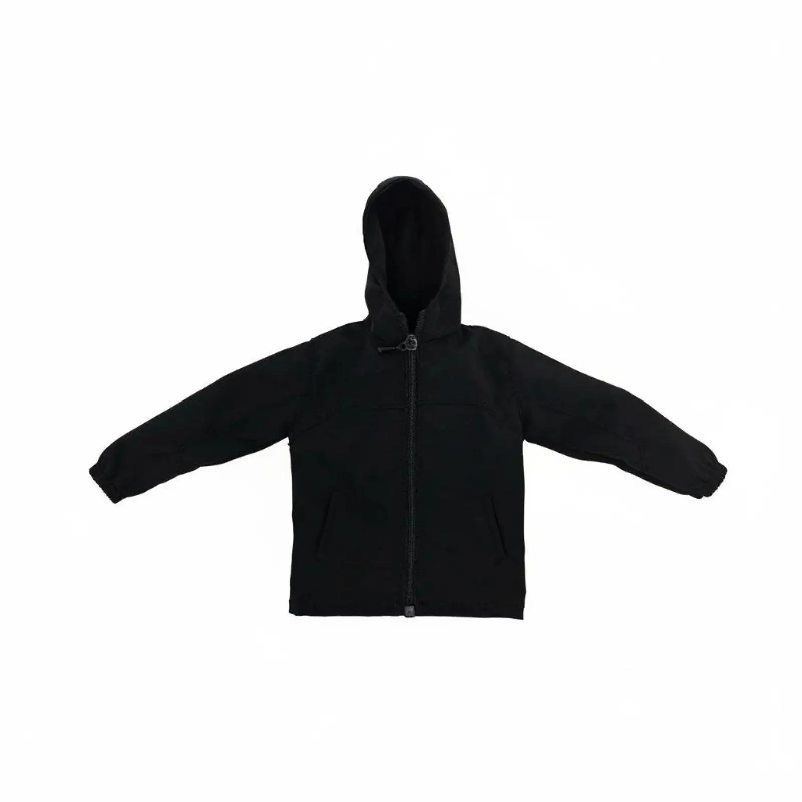 1:6 Scale Hooded Jacket Color-Block Design 1:6 Scale Fighter Coat Functional Zipper Miniature Windbreaker for Hobbyists,