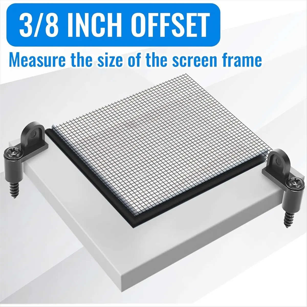 24 Pack 3/8inch Window Screen Clip with Screws Offset Window Clips for Fastens Winter Window Screens, Storm Window