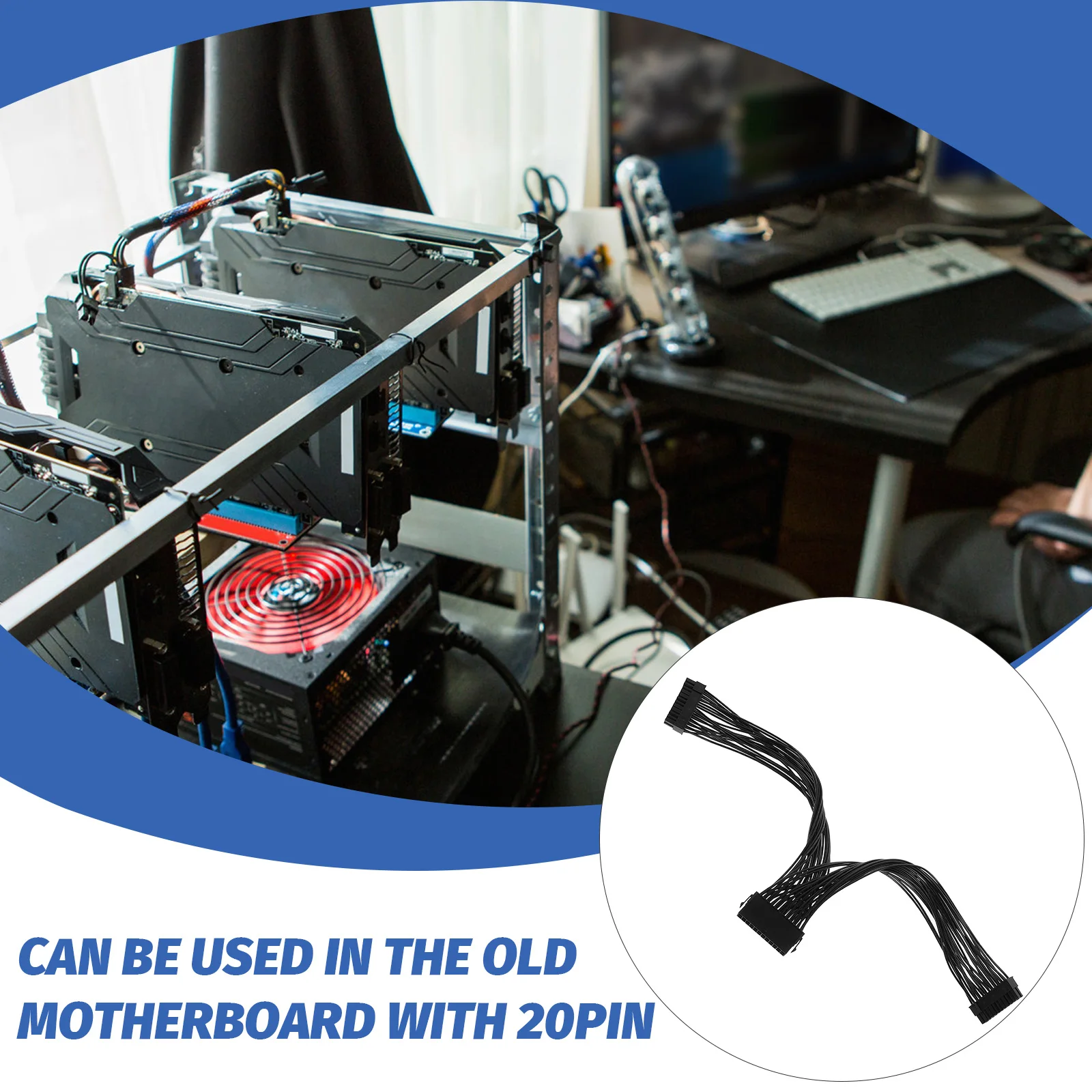 

Premium 24Pin Power Extension Cable Dual Adapter for Motherboard Compatible with 20Pin and 24Pin Slots Dual Adapter