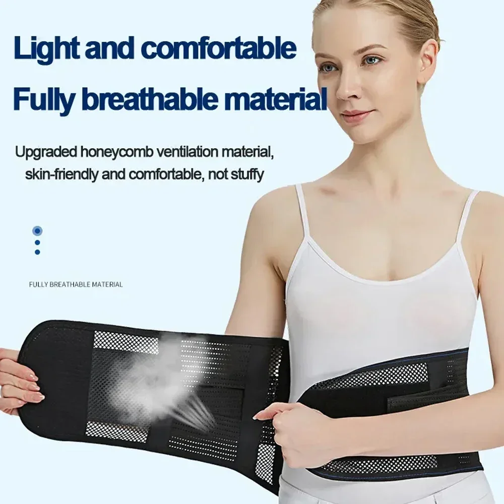 1Pcs Waist Brace for Lower Back Pain with 5 Stays,Breathable Anti-skid Lumbar Back Support Belt with Mesh for Men Women,Sciatica