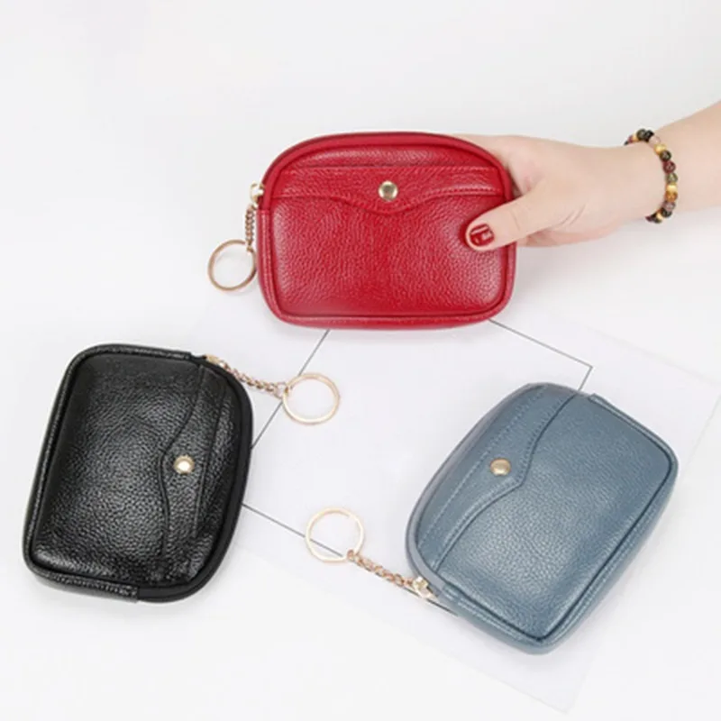 Women Coin Pocket Mini Wallet Soft Purse Card Holder Coin Short Wallets Small Purse Zipper Keychain Handbag Cute Wallet