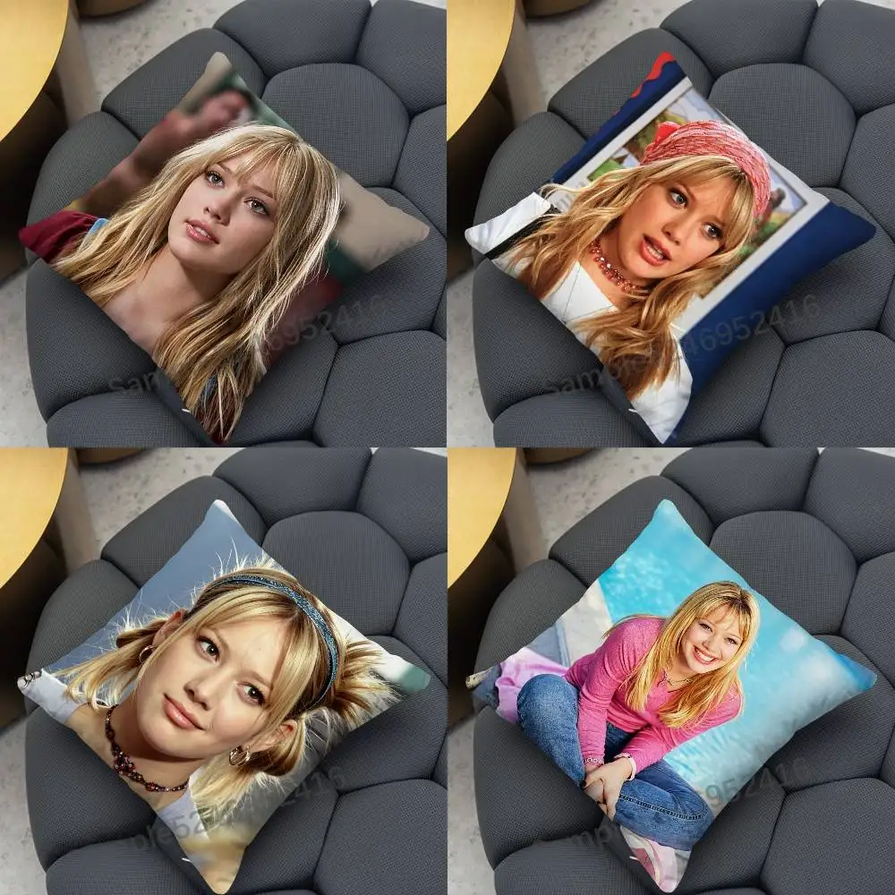 H-Hilary Duff Luck or something Pillow Case Cover Square for Decorative Cushion Bed Couch Sofa Classic Style Machine Washable