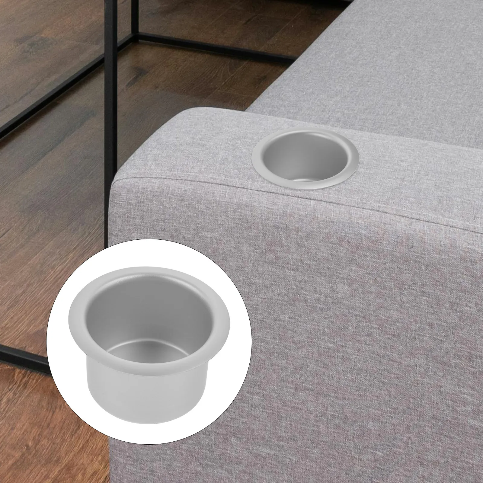 

Metal Cup Holder Insert for Car Sofa Rv Center Console Stable Anti-Spill Drink Holder for Large Cups and Phones