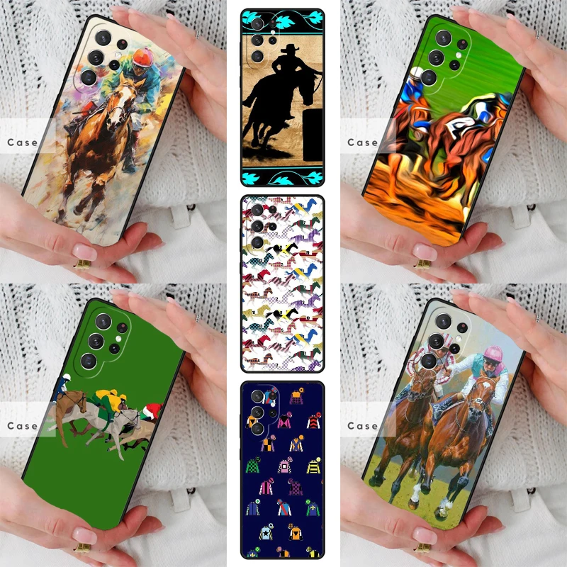 Horse Racing TPU Phone Case for Samsung Galaxy S26 S25 S24 S23 S22 S21 S20 Note10 Plus FE Ultra Cover