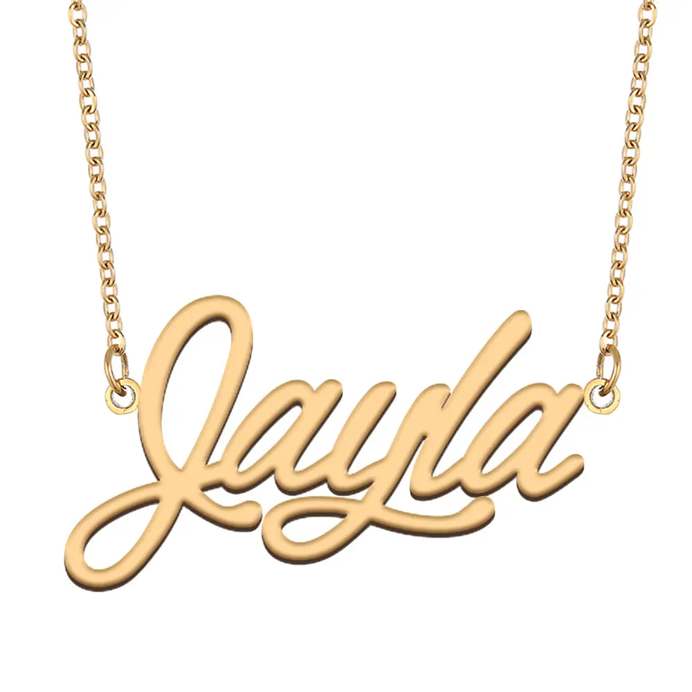 

Jayla Name Necklace for Women Stainless Steel Jewelry Gold Color Nameplate Pendant Collares Para Mujer Letters Choker