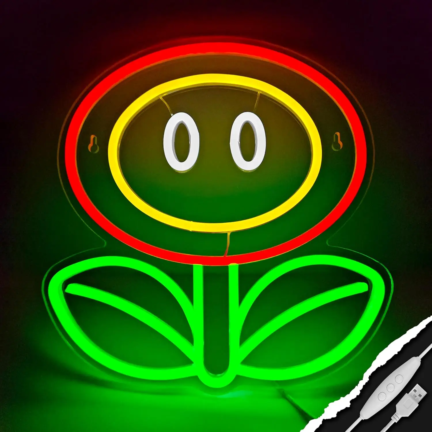 

Fire Flower Neon Sign Gaming Neon Led Sign for Man Cave Bedroom Gamer Room Living Room Party Wall Decor Birthday Christmas Gifts