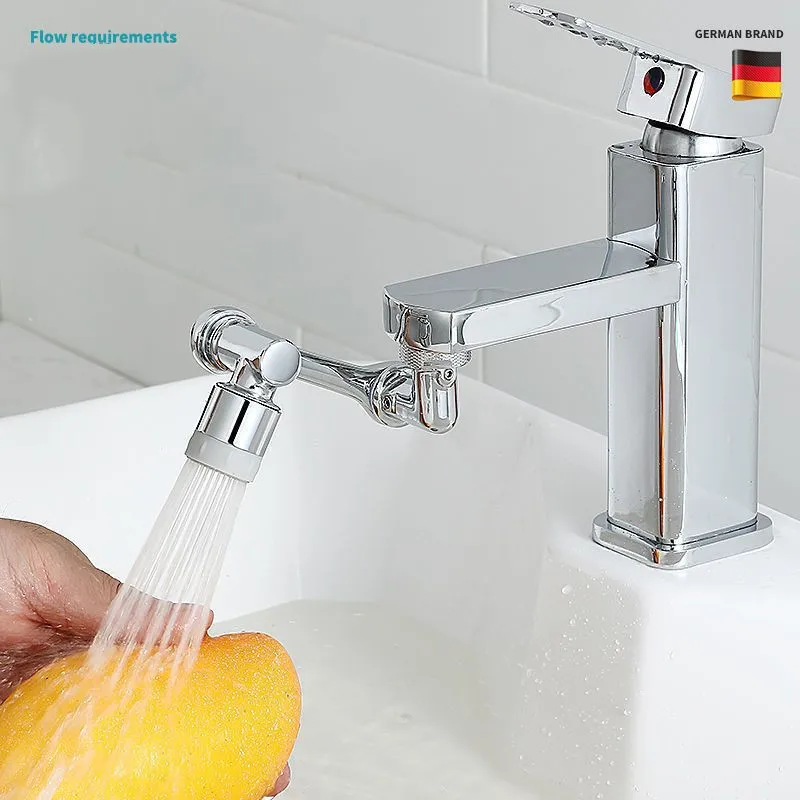 Plastic Robotic Arm Kitchen Faucet Aerator 1080° Rotation Extender Adapter Water Saving Splash-proof Swivel  Faucet Spray Head