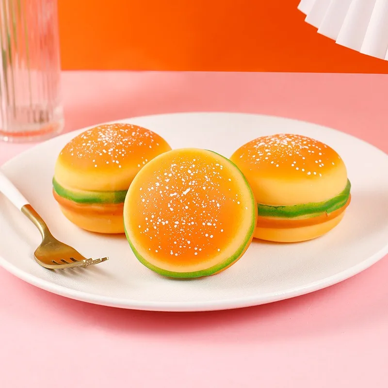 Burger Slow Rebound Squishy Spielzeug Super Weich Angenehmes Handgefühl Lebensmittelform Stressabbau Quetschspielzeug Angstabbau Fidget-Spielzeug – Detail 5