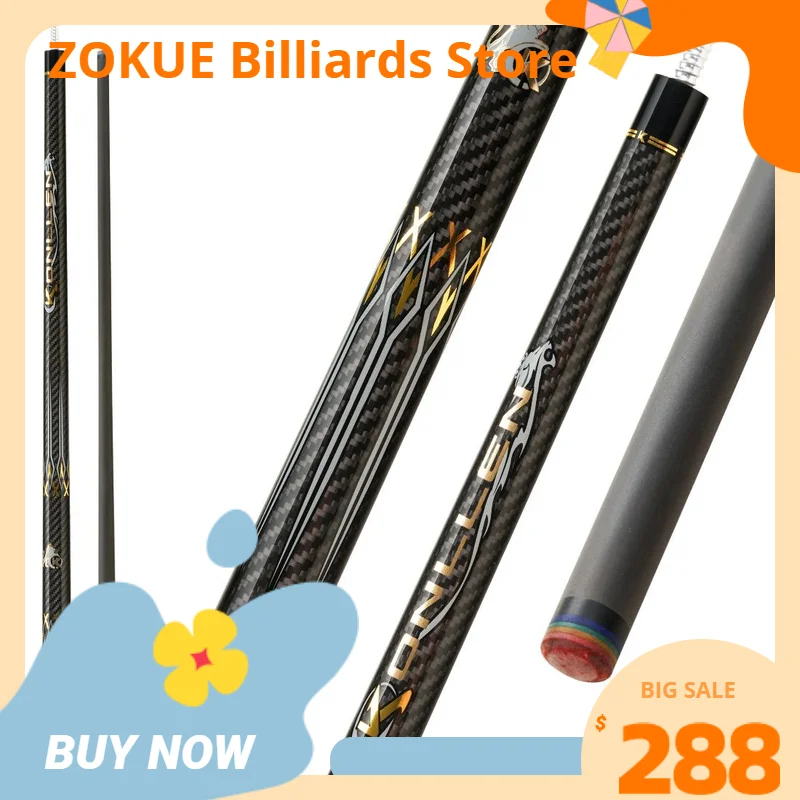 

KONLLEN Billiard New Laser series Carbon Fiber Pool Cue Stick 12.2mm Tip 3*8/8 Uniloc Joint Pin Professional Taper Billiards