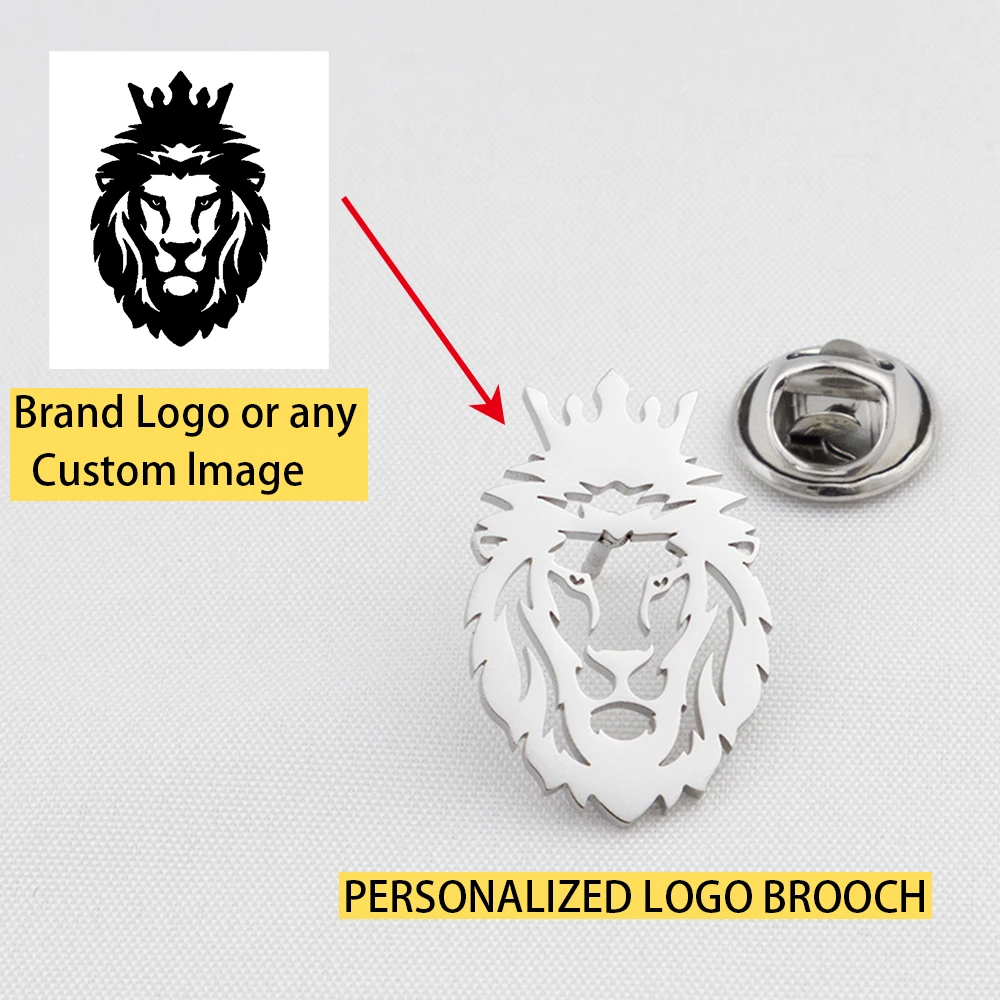 Customize Personalized Image Brooches With Various Patterns, Unique Stainless Steel Collar Brooches, Gift Badge Jewelry Brooches