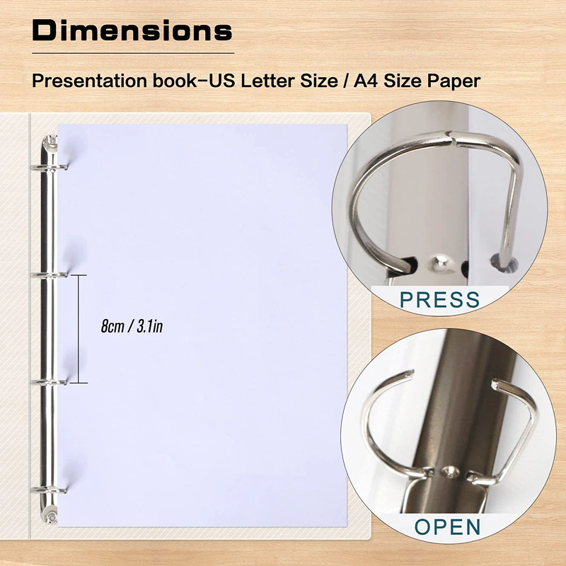 31 Pieces A4 3Ring Clear Twill Binder 11Holes Photocards Notebook Photo Album Cards Personal Diary Drawing Set Notepad Folder