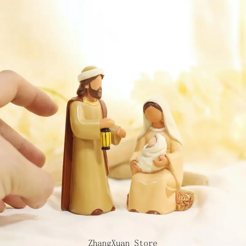 Aufrechte Figuren der Heiligen Familie für Schreibtische und Schaufensterdekorationen zu Weihnachten 3XUF – Detail 10